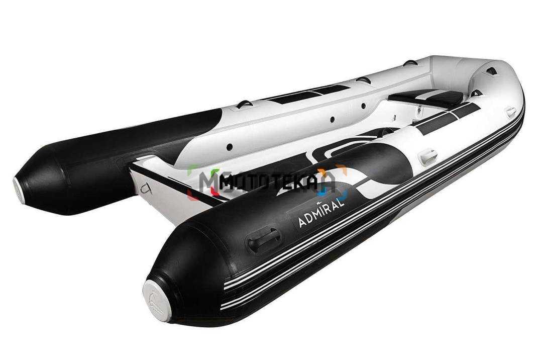 Лодка РИБ (RIB) Admiral (Адмирал) 480 с консолью - серо-черная Лодка РИБ (RIB) Admiral (Адмирал) 480 с консолью - серо-черная